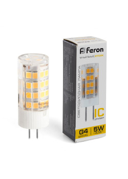 Лампа светодиодная Feron LB-432 G4 5W 175-265V 2700K