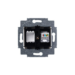Розетка компьютерная Levit RJ45 кат.5E с заглушкой кофе макиато ABB 2CHH295117A6018