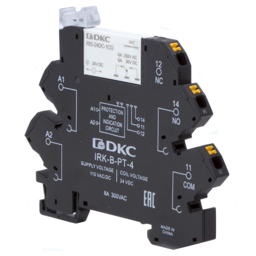 Реле интерфейсное, 1CO, ком. ток 6А, AgSnO2, напряжение 110V AC/DC, push-in клеммы. Реле интерфейсное, 1CO, ком. ток 6А, AgSnO2, напряжение 110V AC/DC, push-in клеммы.