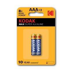 Элемент питания алкалиновый AAA/LR03 1.5В MAX SUPER Alkaline (блист. 2шт) KODAK Б0005132