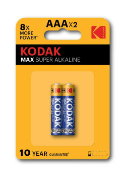Элемент питания алкалиновый AAA/LR03 1.5В MAX SUPER Alkaline (блист. 2шт) KODAK Б0005132