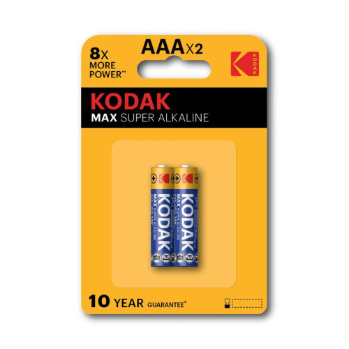 Элемент питания алкалиновый AAA/LR03 1.5В MAX SUPER Alkaline (блист. 2шт) KODAK Б0005132