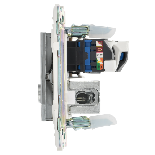 SKANDY Розетка двойная TV+RJ45 кат.5E SK-A14N металл никель IEK