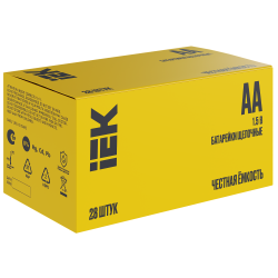 Батарейка щелочная Alkaline LR06/AA (28/бокс) IEK