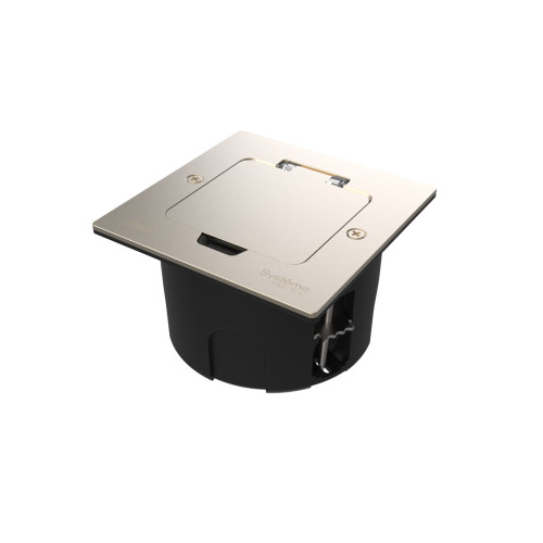 MultiDesk Лючок на 2 модуля IP44 с монтажной коробкой для стены, фальшпола, стола НИКЕЛЬ, тип MDK20