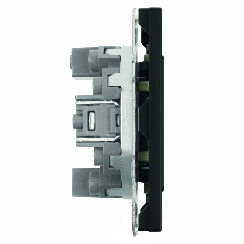 Розетка TV + компьютерная RJ-45 (механизм), STEKKER, RST00-5106-05, серия Эмили, черный уголь, soft touch Розетка TV + компьютерная RJ-45 (механизм), STEKKER, RST00-5106-05, серия Эмили, черный уголь, soft touch