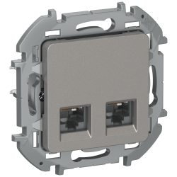 IEKINSPIRIA Розетка компьютерная двойная RJ45 категория 5Е UTP 6731271 дымчатый IEK