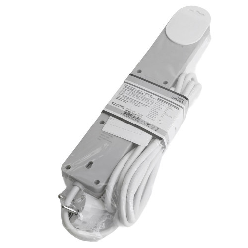 Сетевой фильтр 5-местный с/з STEKKER HM20-51-02 3x1мм2, 1,8 м, серия Optima, белый