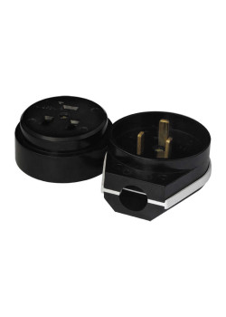 Разъем РШ-ВШ 32А 250В 2P+PE откр. уст. черн. UNIVersal 1234
