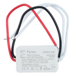 Трансформатор электронный для светодиодной ленты 6W 12V (драйвер), LB003 FERON