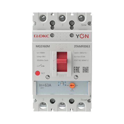 Авт. выкл. YON MGS160 3P 50,4-63A 25kA Авт. выкл. YON MGS160 3P 50,4-63A 25kA