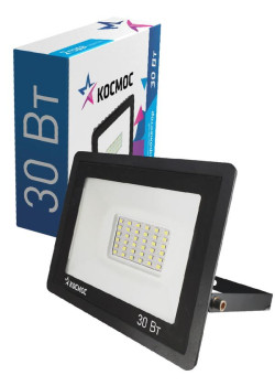 Прожектор светодиодный 30Вт 6500К IP65 2400лм КОСМОС K_PR5_LED_30