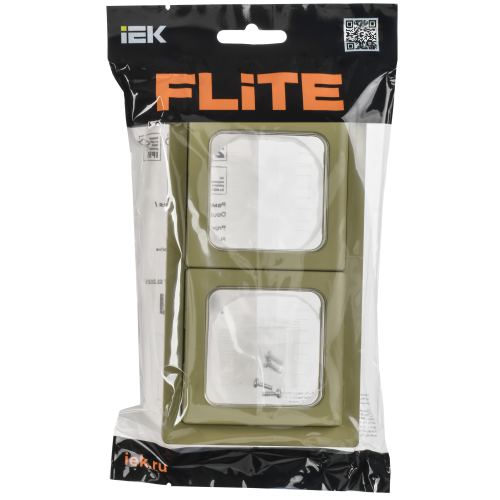 FLITE Рамка 2-местная IP55 Рпро-2-55-ФлО оливковый IEK FLITE Рамка 2-местная IP55 Рпро-2-55-ФлО оливковый IEK