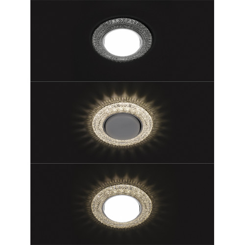 Светильник встраиваемый СВ 03-10 GX53 230В LED подсветка 5 Вт зеркальный/хром TDM
