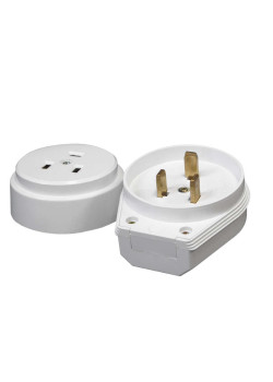Разъем РШ-ВШ 32А 250В 2P+PE откр. уст. бел. UNIVersal 1235