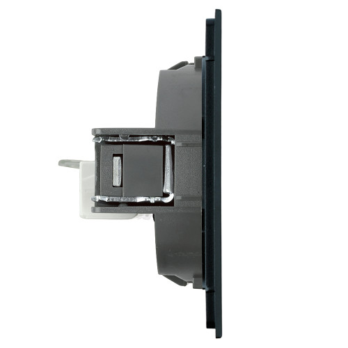 Розетка компьютерная 1-местная RJ-45 (механизм), STEKKER, серия Мия, RST00-3117-05, черный бархат