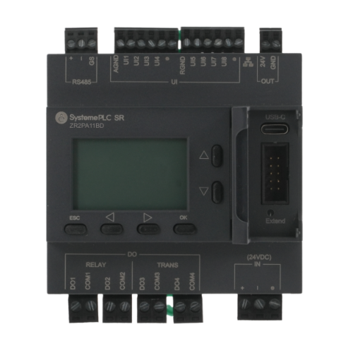 Интеллектуальное реле SR2, 24 VDC, дисплей, 8 UI (AI, DI), 4 DO (2 реле, 2 транз.), 1xRS485, 1xRJ45 Интеллектуальное реле SR2, 24 VDC, дисплей, 8 UI (AI, DI), 4 DO (2 реле, 2 транз.), 1xRS485, 1xRJ45