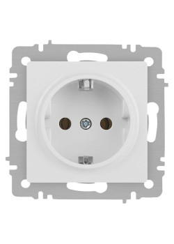 Розетка Accent 6-202-01М 2P+E Schuko 16А-250В IP20 СУ бел. матов. Intro Б0063681
