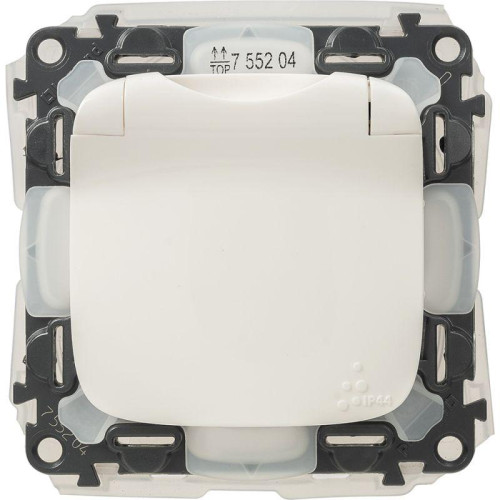 Розетка 1-м СП Valena Allure 16А IP44 250В 2P+E защ. шторки с крышкой механизм бел. Leg 755204 Розетка 1-м СП Valena Allure 16А IP44 250В 2P+E защ. шторки с крышкой механизм бел. Leg 755204