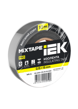 MIXTAPE PRO Изолента 0,15х15мм серая 10м IEK