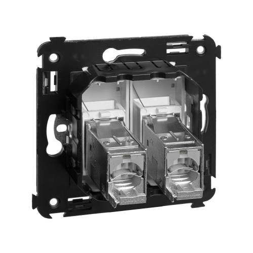 Компьютерная розетка RJ-45 в стену, кат.5e двойная экранированная, Avanti, закаленная сталь Компьютерная розетка RJ-45 в стену, кат.5e двойная экранированная, Avanti, закаленная сталь