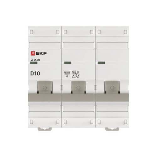 Авт. выкл. ВА 47-100 3P 10А (D) 10kA PROXIMA EKF Авт. выкл. ВА 47-100 3P 10А (D) 10kA PROXIMA EKF