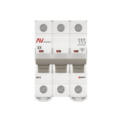 Авт. выкл. AV-6 3P 1A (C) 6kA EKF AVERES Авт. выкл. AV-6 3P 1A (C) 6kA EKF AVERES
