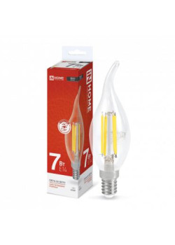Лампа светодиодная LED-СВЕЧА НА ВЕТРУ-deco 7Вт свеча на ветру прозрачная 4000К нейтр. бел. E14 810лм 230В IN HOME 4690612007670
