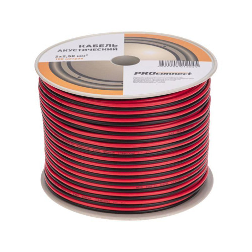 Кабель Stereo 2х2.5 Red/Black бухта (м) PROCONNECT 01-6108-6 Кабель Stereo 2х2.5 Red/Black бухта (м) PROCONNECT 01-6108-6