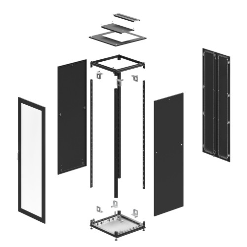 Шкаф разобранный напольный 19'' IT-CQE 47U 800х2200х1000, двери стекло/сплошная, RAL9005 Шкаф разобранный напольный 19'' IT-CQE 47U 800х2200х1000, двери стекло/сплошная, RAL9005