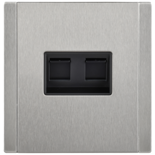 FORTE&PIANO Розетка компьютерная двойная RJ45 кат.6 FP734M металл никель IEK FORTE&PIANO Розетка компьютерная двойная RJ45 кат.6 FP734M металл никель IEK