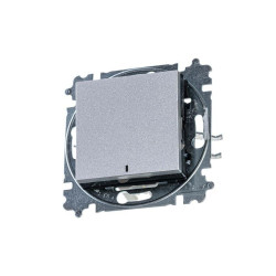 Выключатель 1-кл. СП Levit IP20 с подсветкой серебр./дым. черн. ABB 2CHH590146A6070