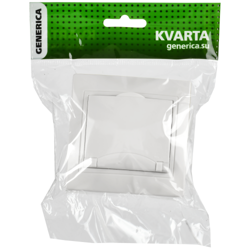 KVARTA Розетка 1-местная с заземлением с защитными шторками с крышкой 16А РСбш10-3-КБ белый GENERICA KVARTA Розетка 1-местная с заземлением с защитными шторками с крышкой 16А РСбш10-3-КБ белый GENERICA