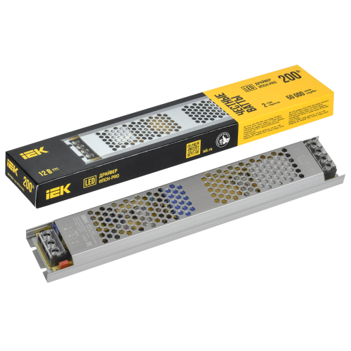Драйвер LED ИПСН-PRO 200Вт 12В блок-клеммы IP20 IEK