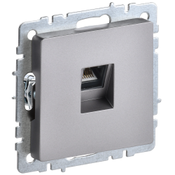 BRITE Розетка компьютерная RJ45 кат.5E РК10-БрС сталь IEK