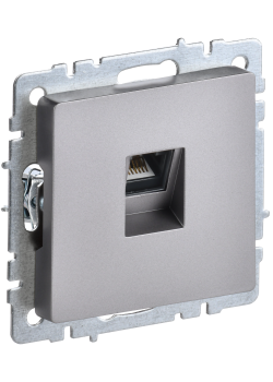 BRITE Розетка компьютерная RJ45 кат.5E РК10-БрС сталь IEK