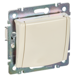 VALENA DIY Розетка 1-местная с заземлением с защитными шторками и крышкой 16А IP20 слоновая кость