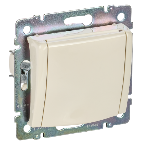 VALENA DIY Розетка 1-местная с заземлением с защитными шторками и крышкой 16А IP20 слоновая кость