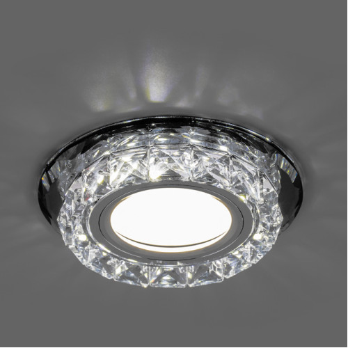 Светильник встраиваемый с белой LED подсветкой Feron CD878 потолочный MR16 G5.3 прозрачный Светильник встраиваемый с белой LED подсветкой Feron CD878 потолочный MR16 G5.3 прозрачный