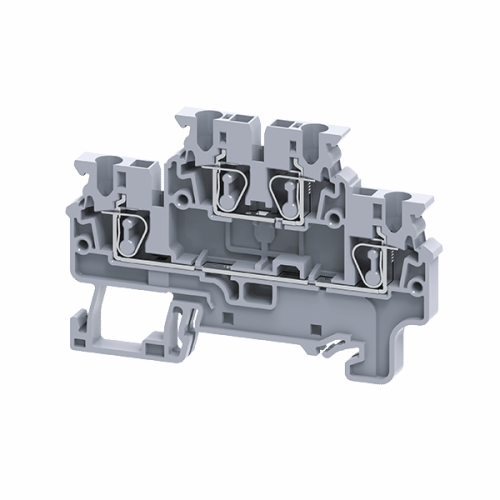 Клеммы двухярусные пружинная OptiClip CXDL-2,5-2L-I-серый