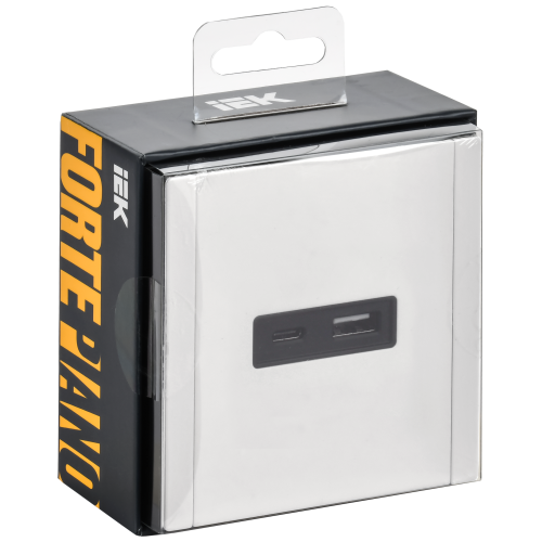 FORTE&PIANO Розетка USB A+C 18Вт FP251M металл белый IEK FORTE&PIANO Розетка USB A+C 18Вт FP251M металл белый IEK