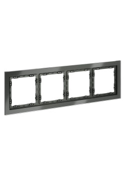 Рамка 4-м S70 стеклян. титан Voltum VLS110406