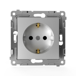 Розетка 1-м СП Pixel 16А IP20 с заземл. защ. шторки механизм алюм. TOKOV ELECTRIC TKE-PX-R1ZSF-C03
