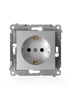 Розетка 1-м СП Pixel 16А IP20 с заземл. механизм алюм. TOKOV ELECTRIC TKE-PX-R1Z-C03