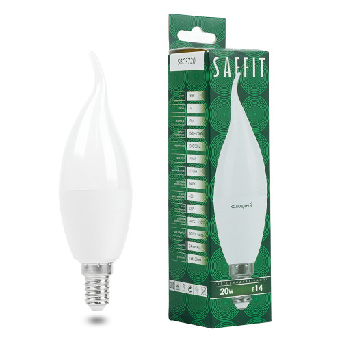 Лампа светодиодная SAFFIT SBC3720 Свеча на ветру E14 20W 230V 6400K