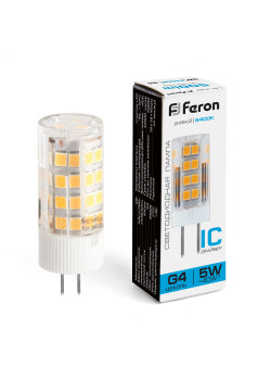 Лампа светодиодная Feron LB-432 G4 5W 175-265V 6400K