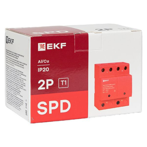УЗИП Класс 1 Iimp 25kA (10/350μs) 2P EKF