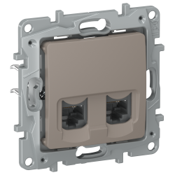IEKETIKA Розетка компьютерная двойная RJ45 категория 5Е UTP 6714551 капучино IEK