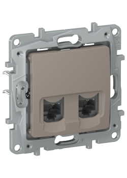 IEKETIKA Розетка компьютерная двойная RJ45 категория 5Е UTP 6714551 капучино IEK
