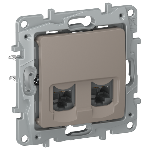 IEKETIKA Розетка компьютерная двойная RJ45 категория 5Е UTP 6714551 капучино IEK